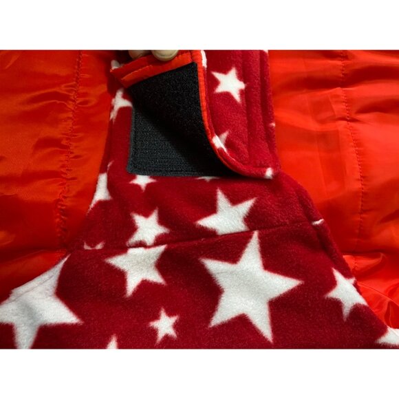 Reversible Dog Cold Weather Jacket 3XL Red & Blue Star Pattern Waterproof & Wind - Picture 8 of 11